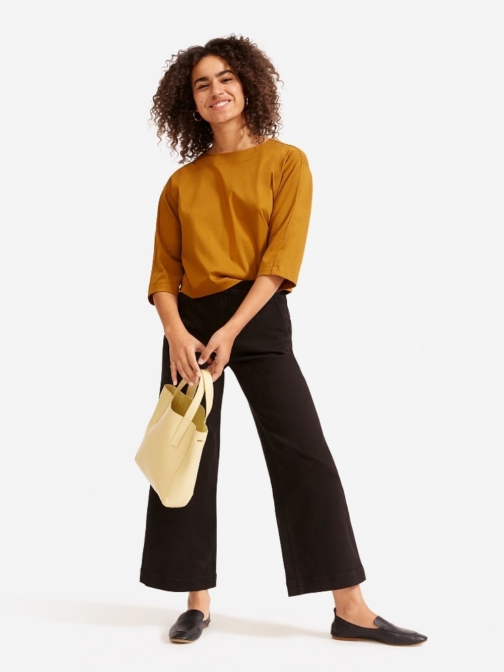 Everlane Wide Leg Cropped Black Jean Pants Size 2